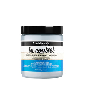 Aunt Jackie's front packaging showing 15oz bottle and product benefit