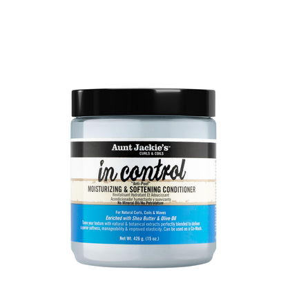 Aunt Jackie's front packaging showing 15oz bottle and product benefit