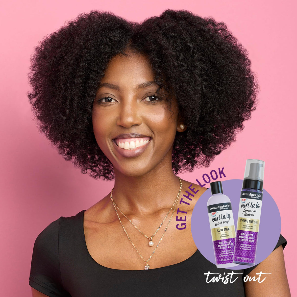 Aunt Jackie's product grouped with other curl-care items showing routine fit