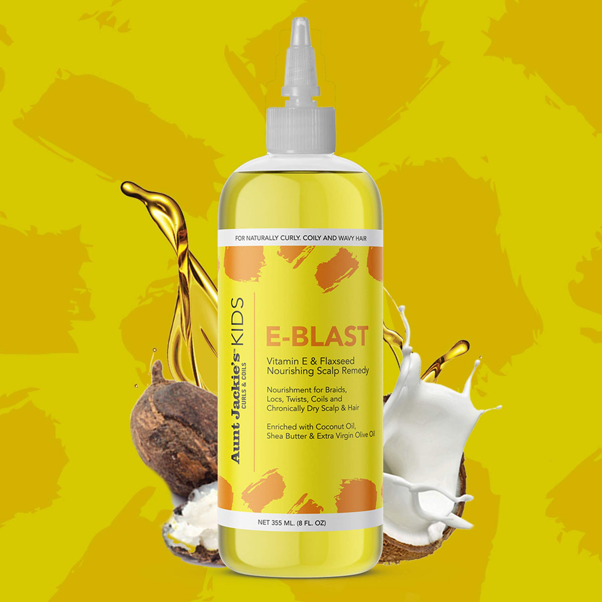 applying Aunt Jackie's oil to scalp with finger massage, soothing dry scalp benefit
