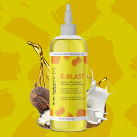 applying Aunt Jackie's oil to scalp with finger massage, soothing dry scalp benefit