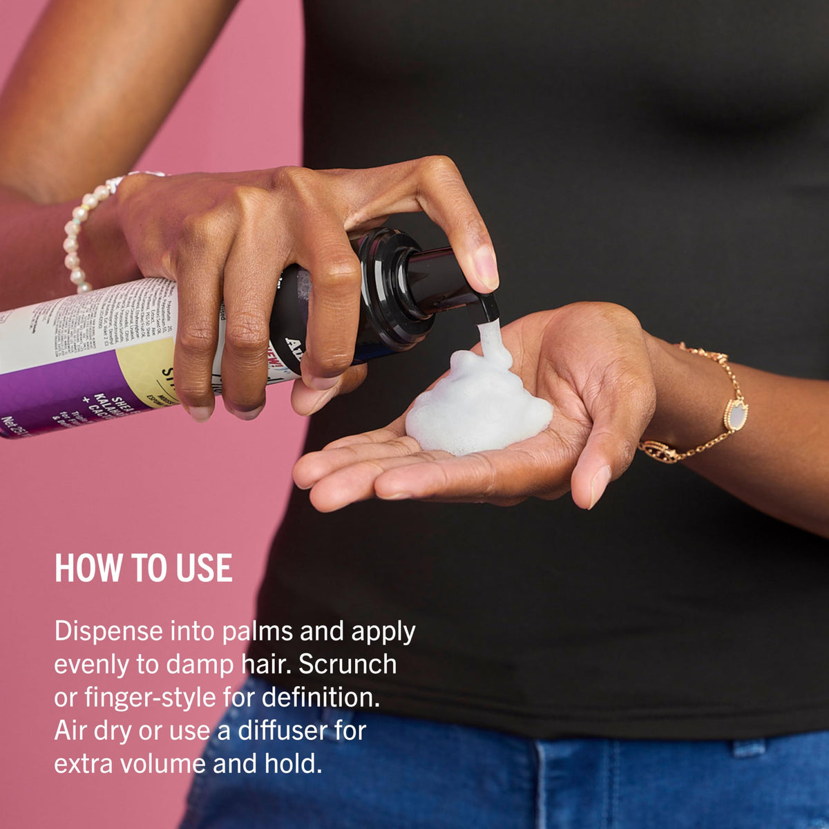 Aunt Jackie's open cap and nozzle showing precise dispensing benefit