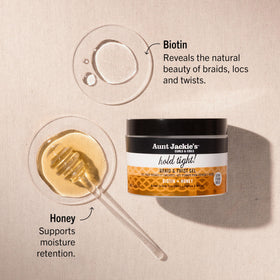 Aunt Jackie's gel texture close-up highlighting smooth application and control