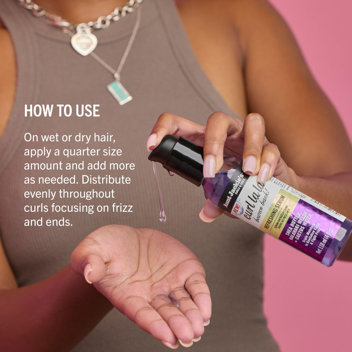 Aunt Jackie's product with shea butter visual emphasizing moisturizing power