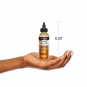 Aunt Jackie's serum placed beside braided hair to show compatible use