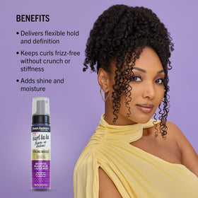 Aunt Jackie's side label focusing ingredients and hydration benefits