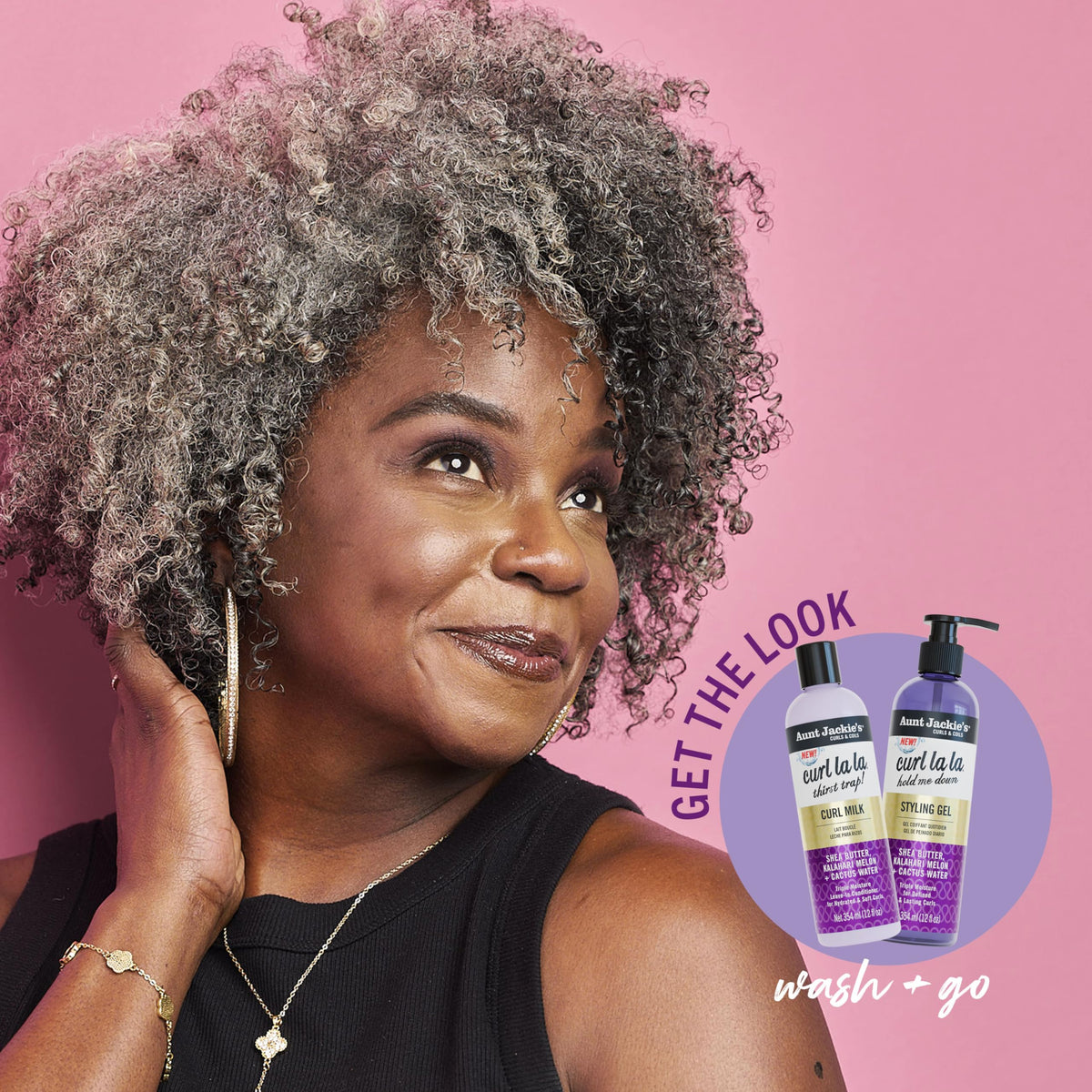 Aunt Jackie's styled curls after use showing defined, soft texture