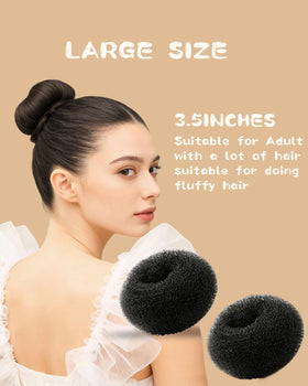 AUOOR size comparison with hands displaying four donut sizes