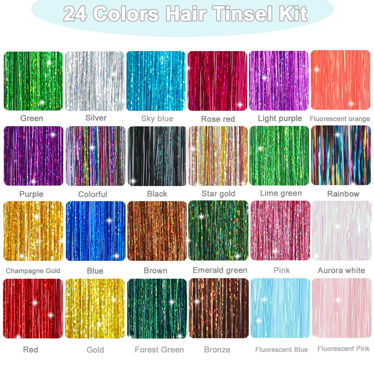 Auowoil 24-color array fanned out to display vibrant festival-ready shades