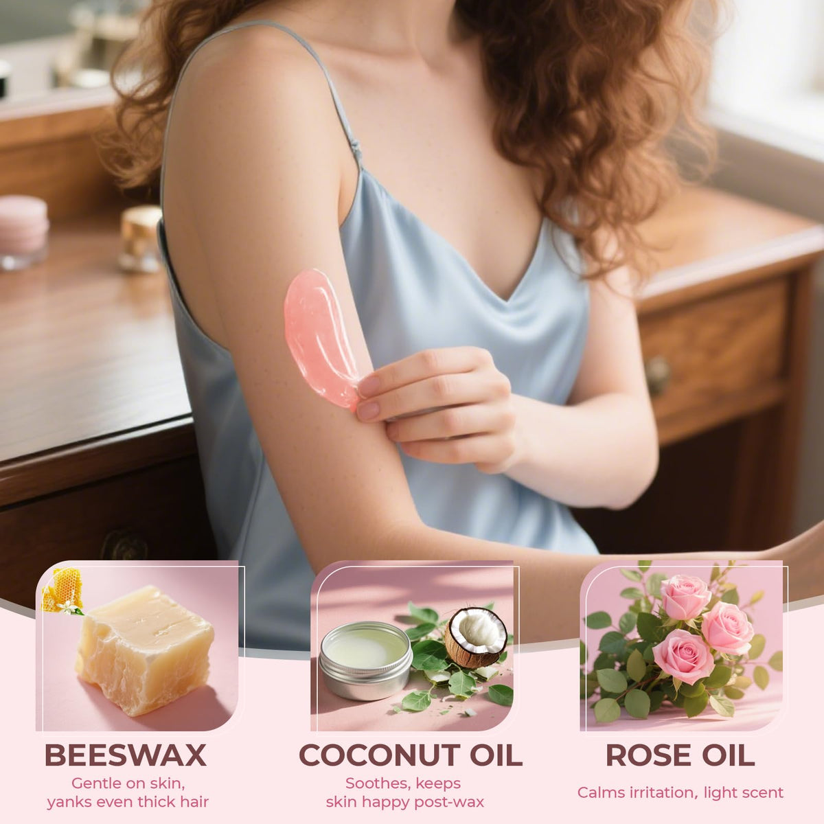 Auperwel facial waxing close-up highlighting delicate area suitability and precision