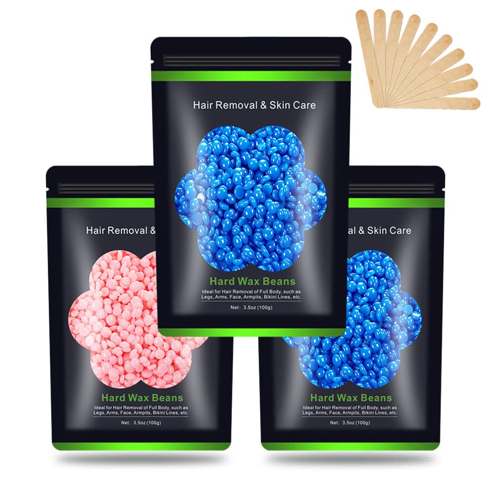 Auperwel front packaging showing three hard wax bead packs for convenience
