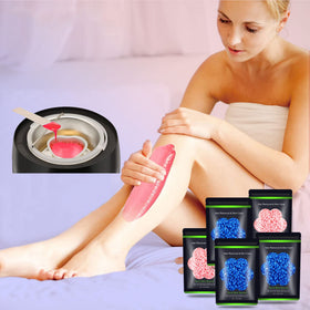 Auperwel wax being applied to bikini area illustrating precision and reduced skin tug