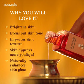 Auravedic saffron threads close-up indicating premium ingredient and luminous results