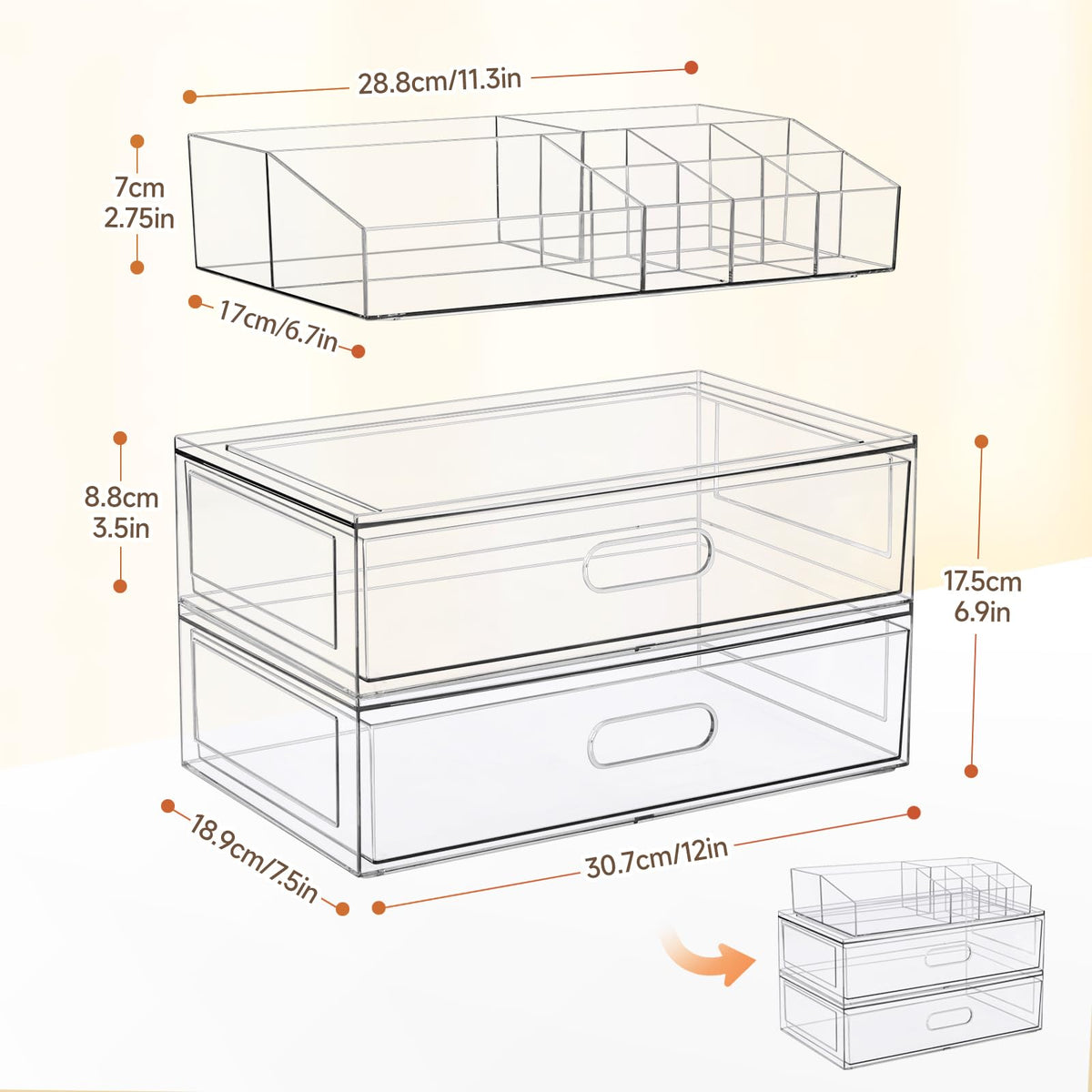Aurblozen drawer pulled open to reveal smooth slide rails and organized foundations and palettes