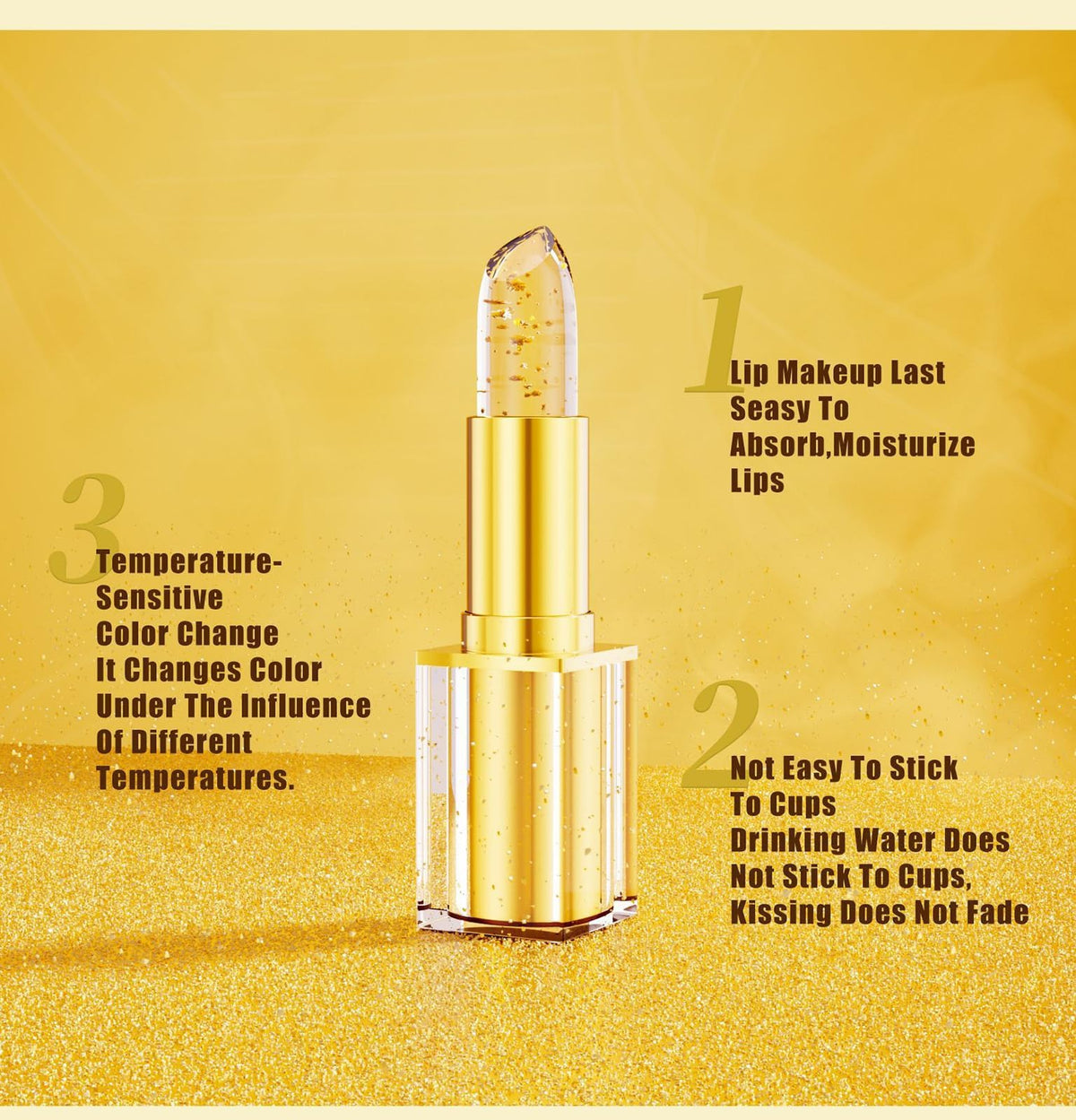 Aurelia Lipstick open tube angled to show glossy, non-sticky surface