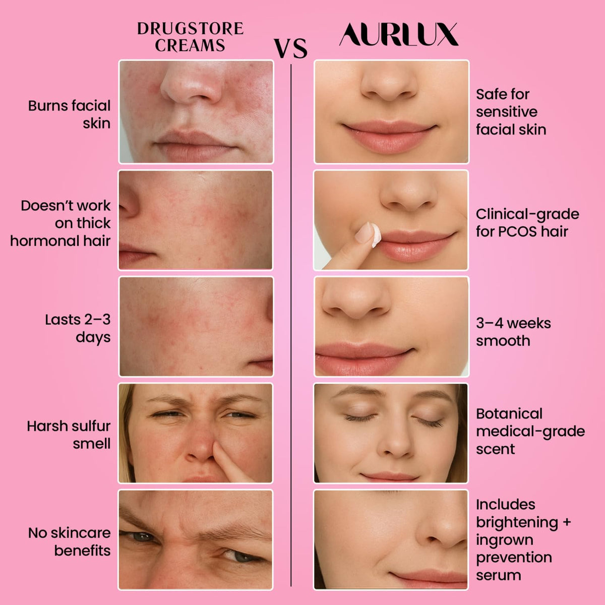 Close-up texture of Aurlux removal cream showing smooth, spreadable consistency