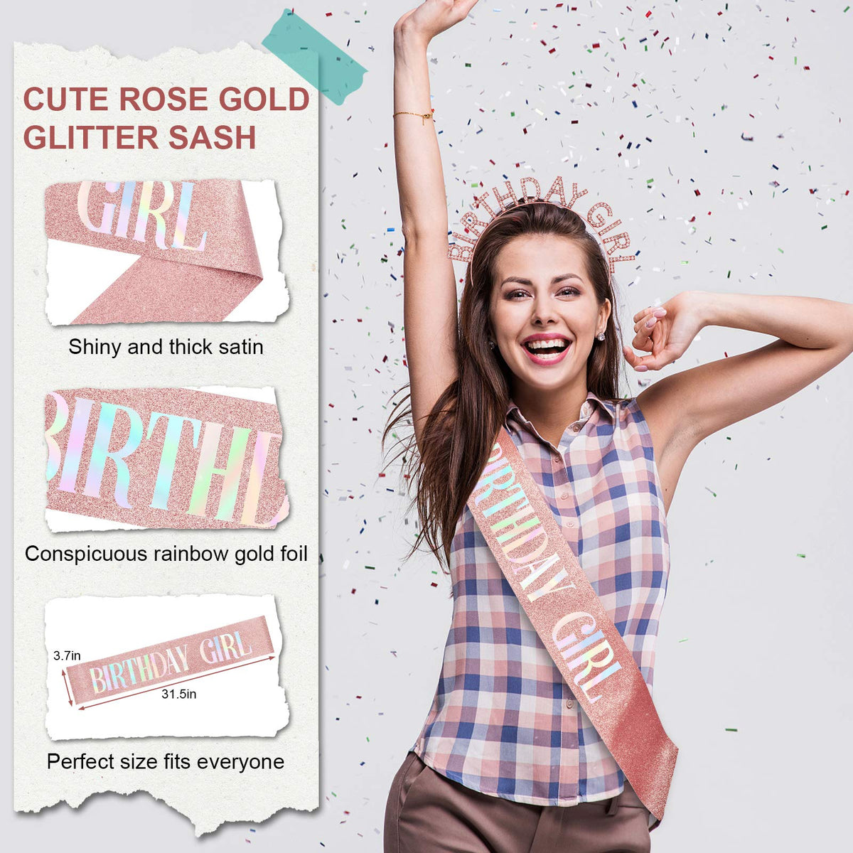 Aurmigle tiara worn by model demonstrating comfortable fit and photo-ready look