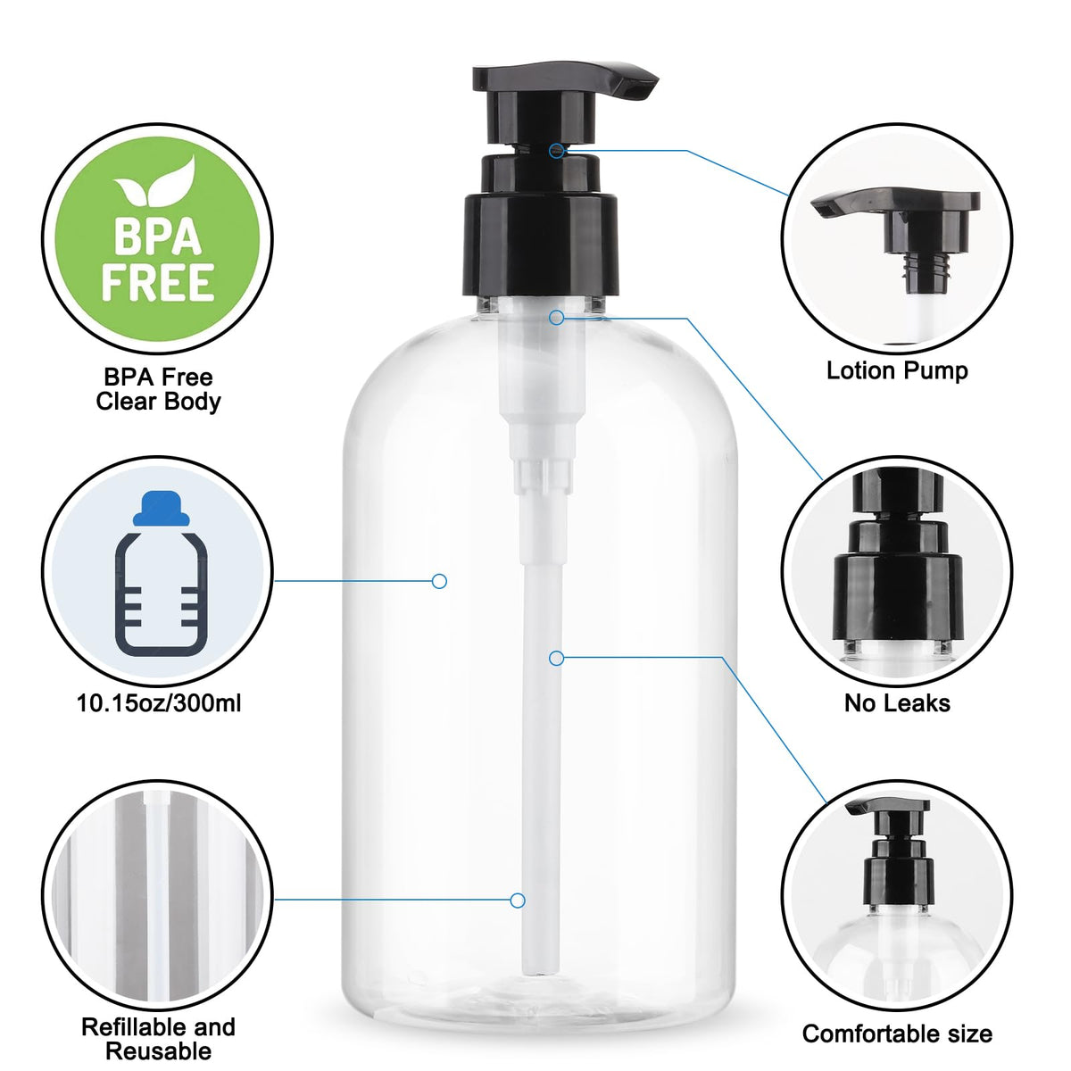 Aurnoet bottle held in hand to show 300ml scale and convenient travel size benefit