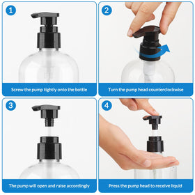 Aurnoet top view of twist-lock pump showing simple open-close mechanism for security