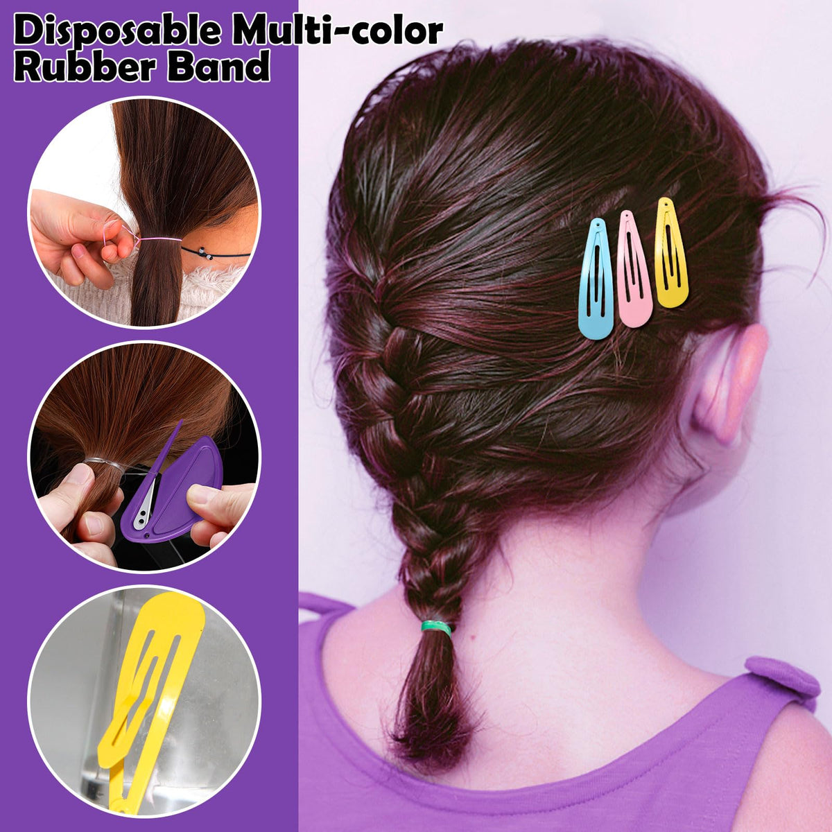 auroray band texture closeup showing elastic detail, brand reduces hair tugging