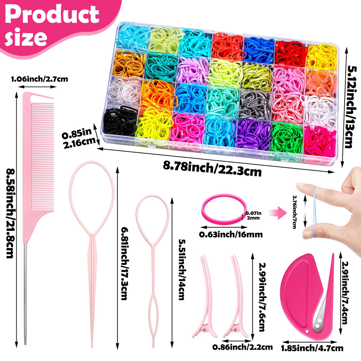 auroray clear compartment box open displaying 28 separate color sections