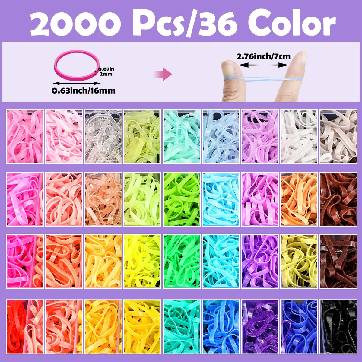 auroray color swatches close-up displaying 36 shades to match outfits