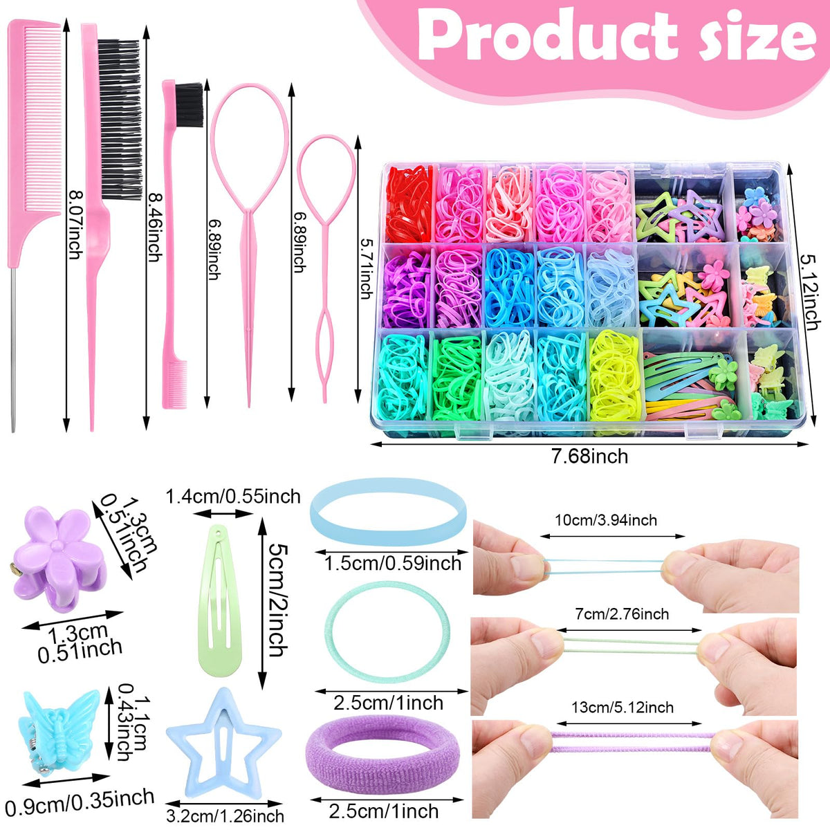 auroray colorful elastic bands spread to show variety and easy matching for outfits