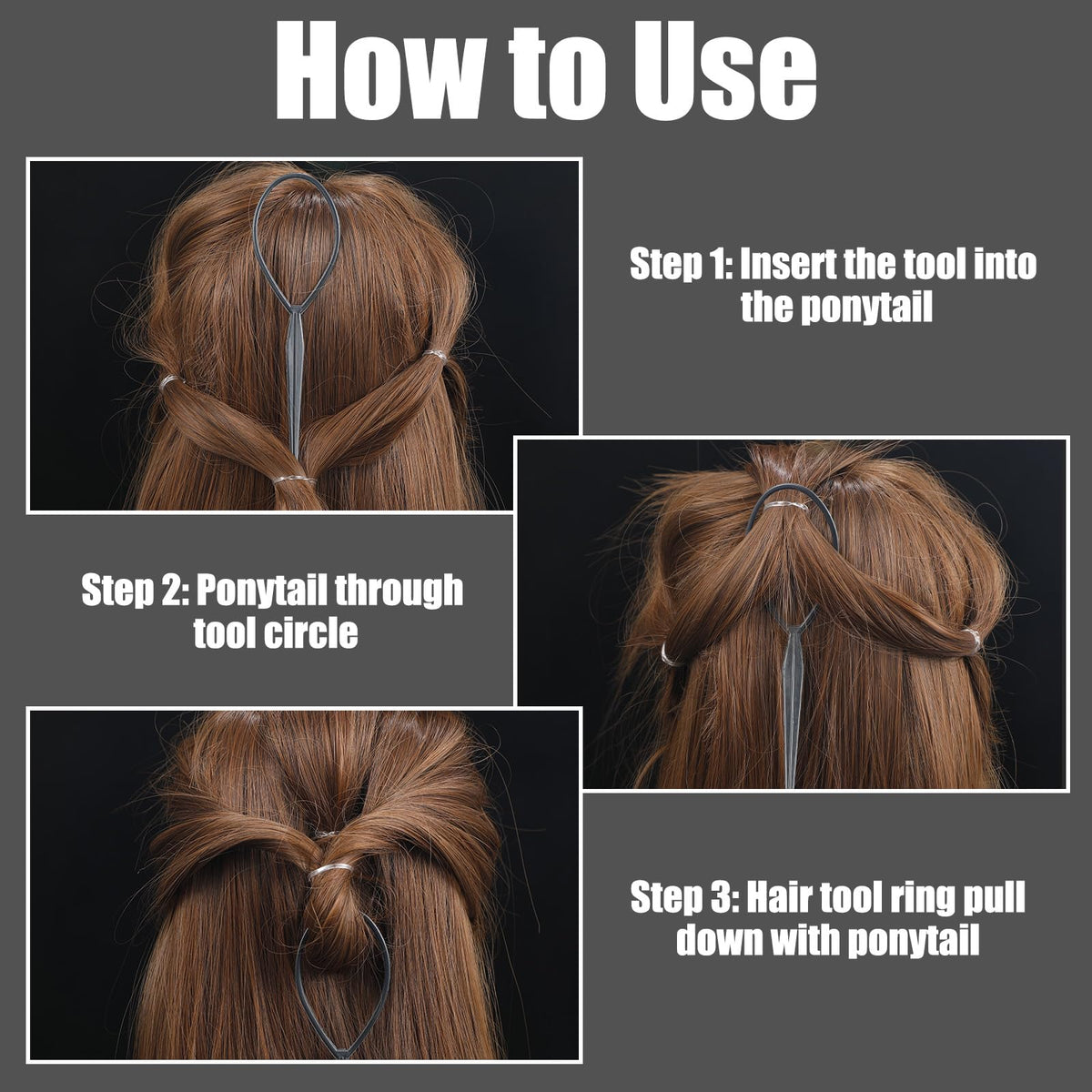 auroray hair loop tool closeup demonstrating easy braiding