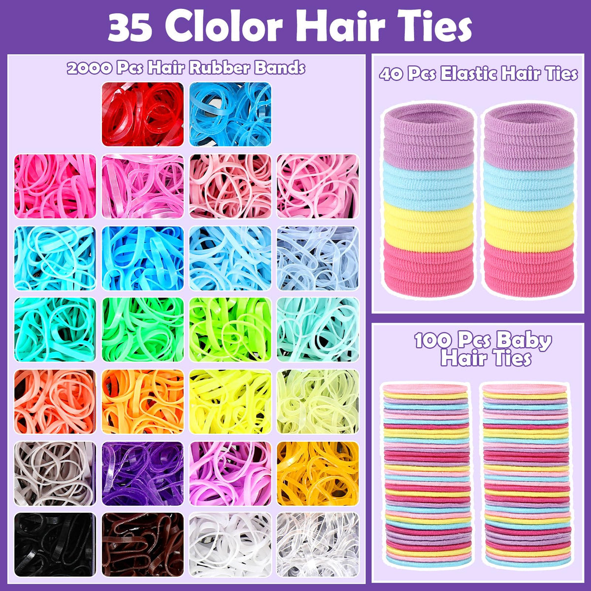 auroray seamless cotton hair ties detail gentle on baby hair and crease-free