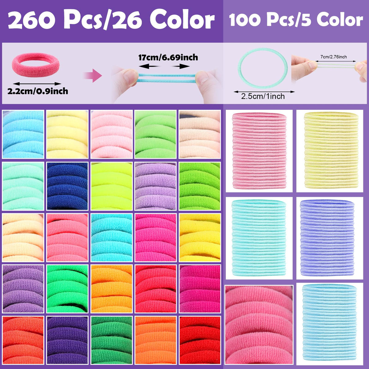 auroray small elastic rings detail highlighting size ideal for babies