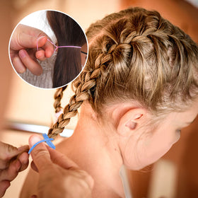 auroray styling tool with bands illustrating quick secure ponytails