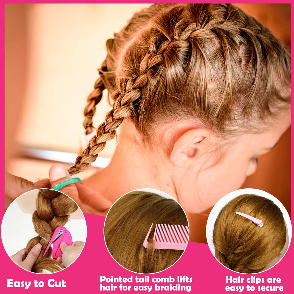 auroray styling tools laid out including loops cutter comb and clips for faster hairdos