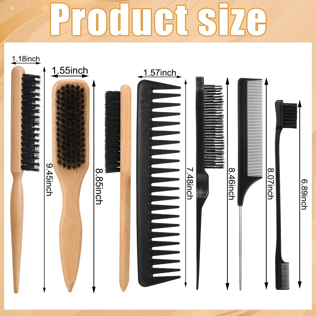 auroray wide-tooth comb beside hand for size and detangling ease