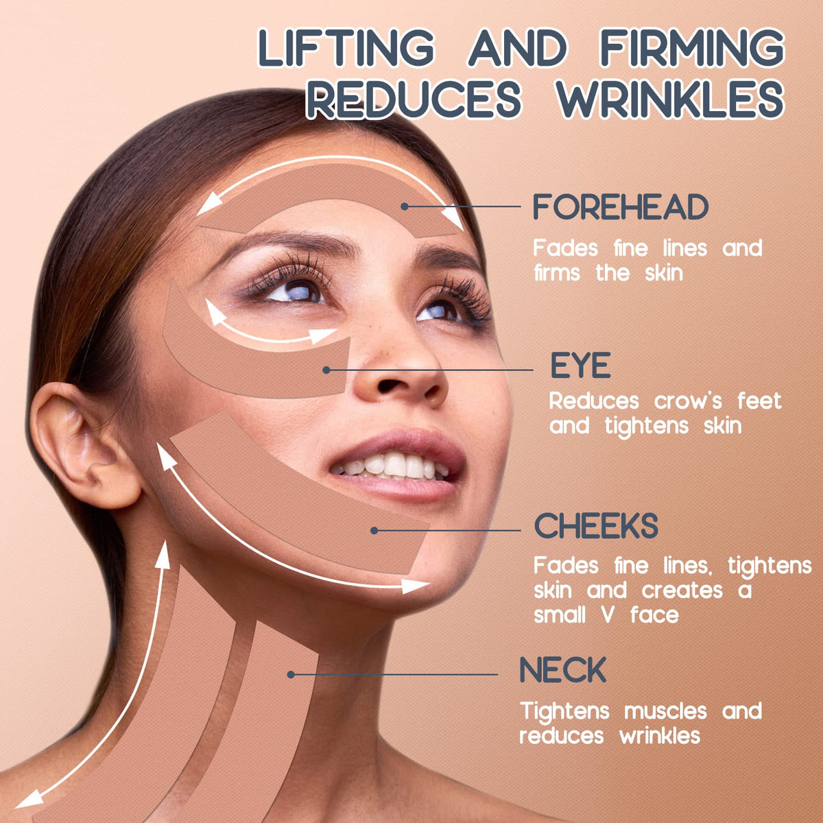 AURUZA used around eye area showing delicate placement to reduce fine lines and puffiness