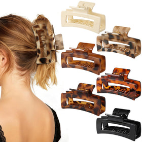 Auseibeely front view of tortoise shell clip showing sleek hold benefit