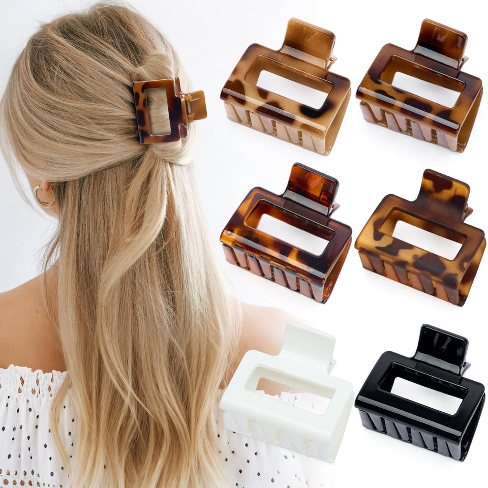 Auseibeely front packaging showing six tortoiseshell clips, neat gift-ready set benefit