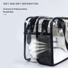 Auseibeely interior waterproof compartment protecting toiletries from spills and leaks