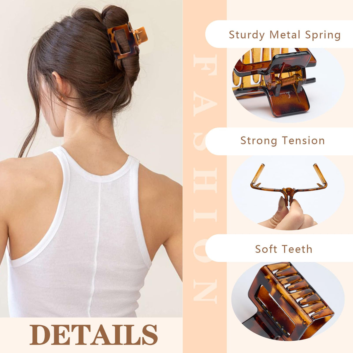 Auseibeely side profile of open clip illustrating easy one-hand use benefit