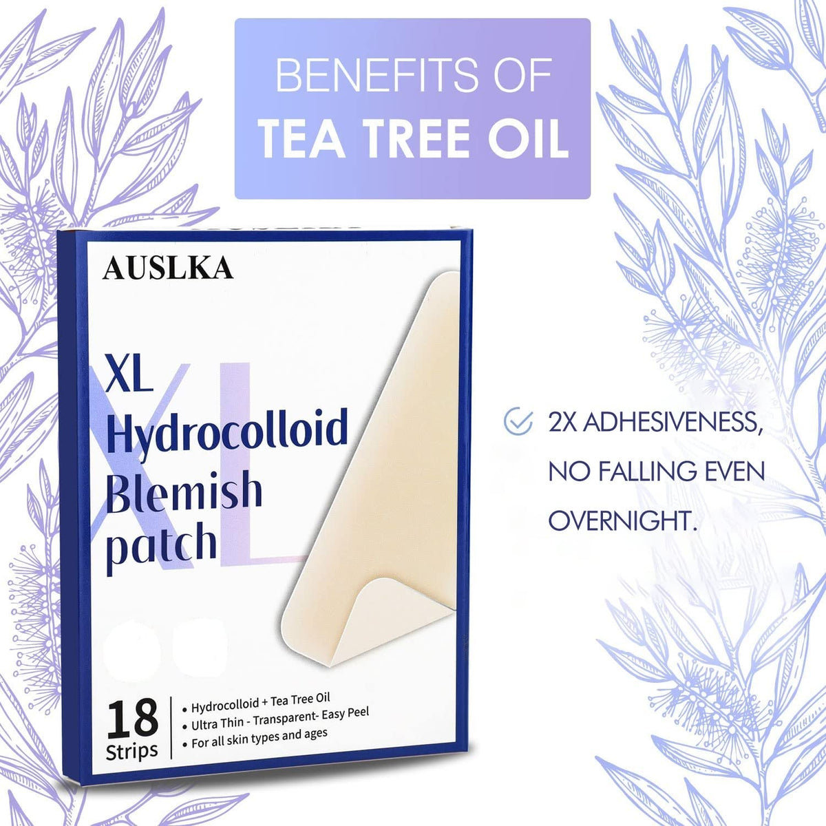AUSLKA close-up of clear hydrocolloid texture highlighting thinness