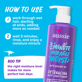 Aussie 3 Minute Miracle deep conditioner jar close-up showing concentrated moisture