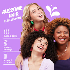 Aussie being applied to wet hair hands demonstrate quick three-minute treatment