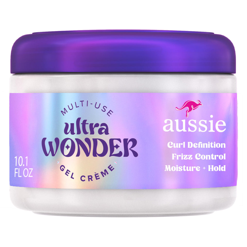 Aussie front jar view showing brand and easy styling benefits