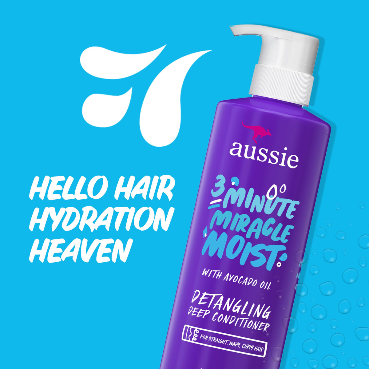 Aussie before and after hair comparison illustrating improved moisture and shine