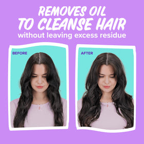 Aussie hair refresh before and after demonstrating reduced greasiness and lift