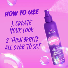 Aussie hairspray ingredients label close-up highlighting jojoba and sea kelp benefits