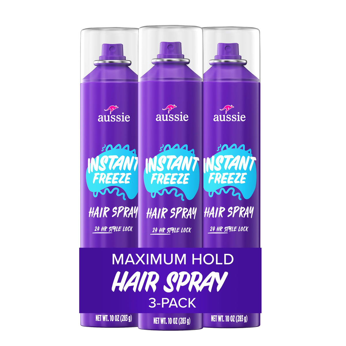 Aussie front packaging of Instant Freeze triple pack showing bold label and citrus scent