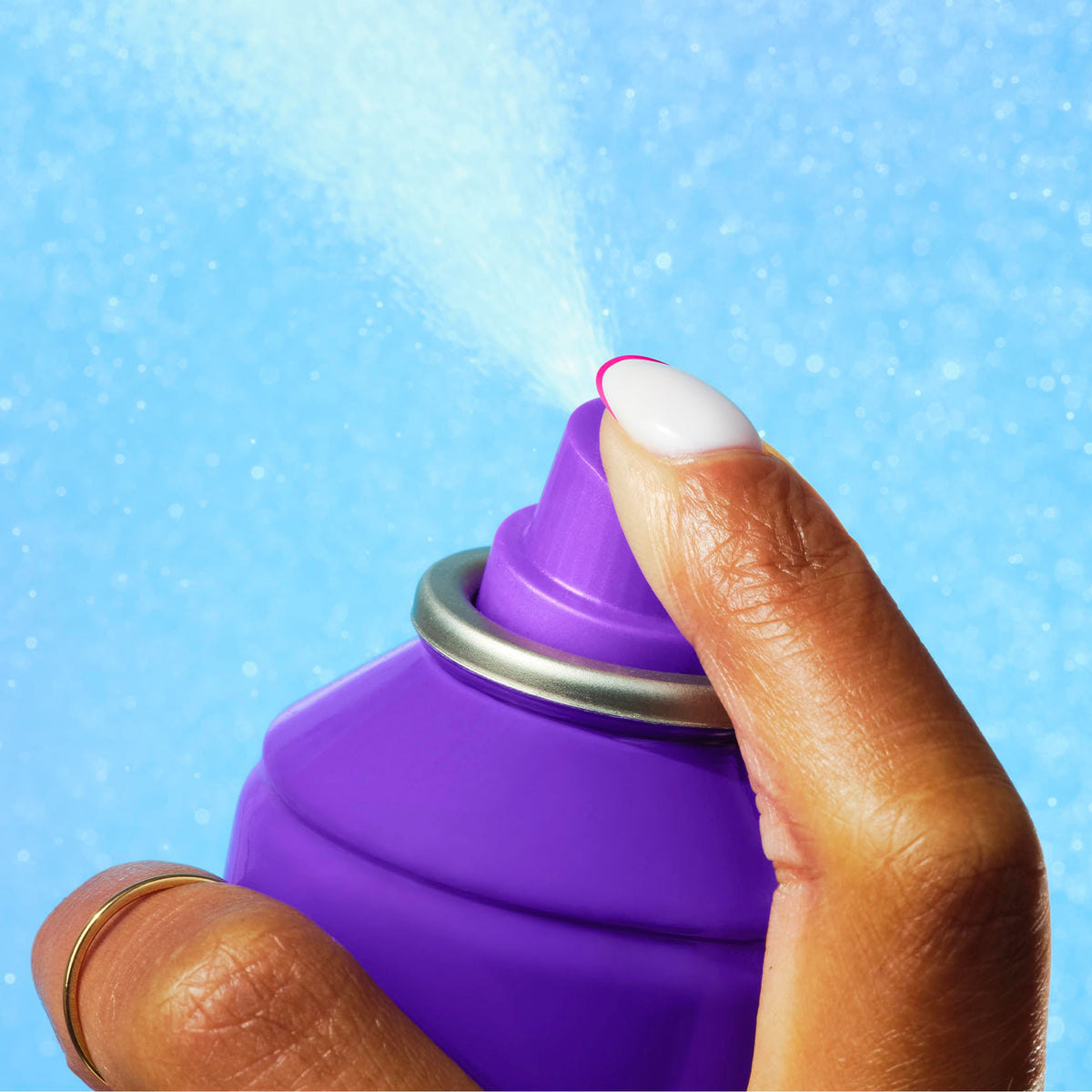 Hair close-up showing firm, natural-looking finish after Aussie Instant Freeze use
