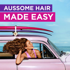 Aussie Mega Hairspray nozzle close-up showing spray control and precision