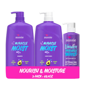 Aussie front packaging showing three large moisture bottles for long-lasting hydration
