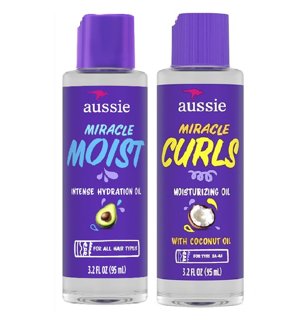 Aussie bottle front packaging shows nourishing oils and benefits